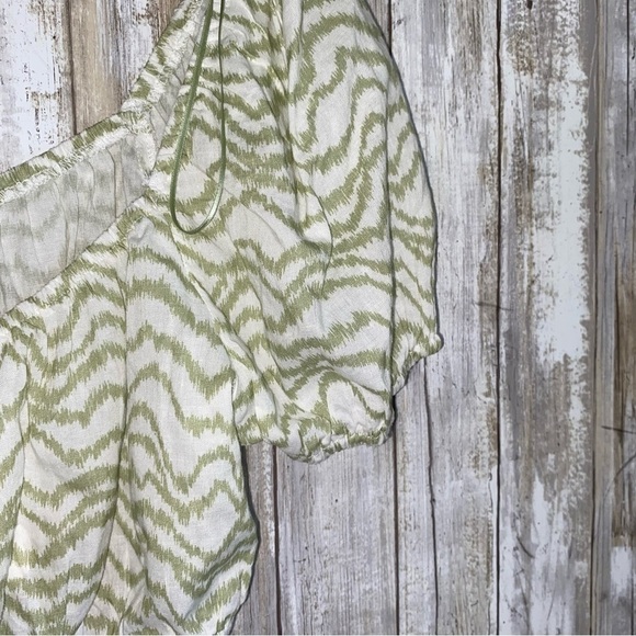 NWT Elodie Green & White Tie Crop - Picture 4 of 6